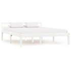 Bedframe massief grenenhout wit 140x200 cm