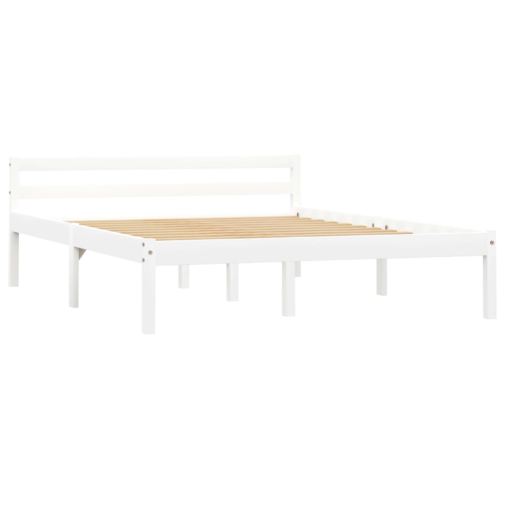 Bedframe Massief Grenenhout 140 x 200 cm Wit