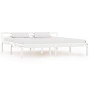 Bedframe massief grenenhout wit 160x200 cm