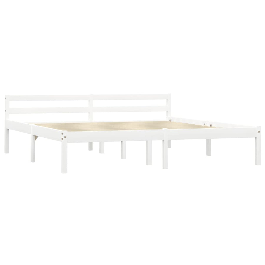 Bedframe Massief Grenenhout 160 x 200 cm Wit