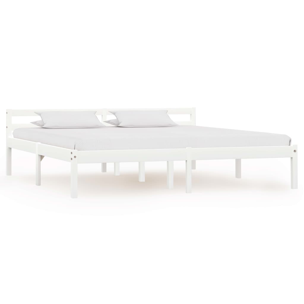 Bedframe Massief Grenenhout 180 x 200 cm Wit