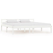 Bedframe massief grenenhout wit 180x200 cm