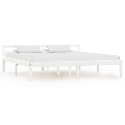 Bedframe Massief Grenenhout 180 x 200 cm Wit