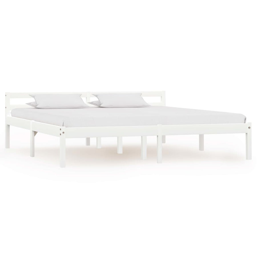 Bedframe Massief Grenenhout 180 x 200 cm Wit