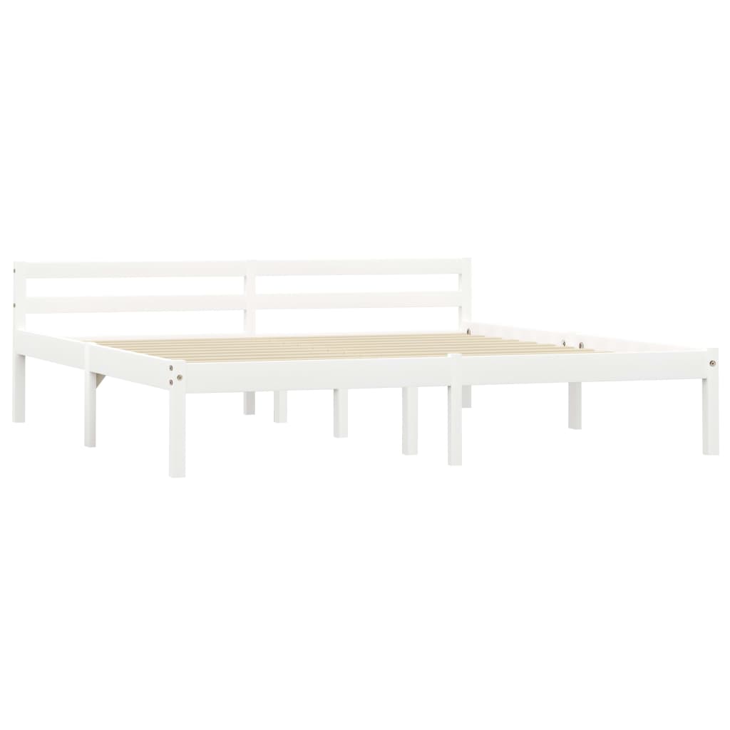 Bedframe Massief Grenenhout 180 x 200 cm Wit