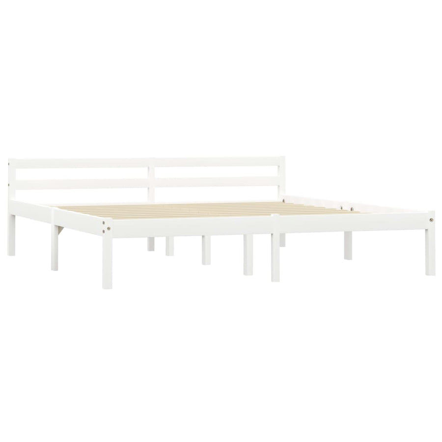 Bedframe Massief Grenenhout 180 x 200 cm Wit