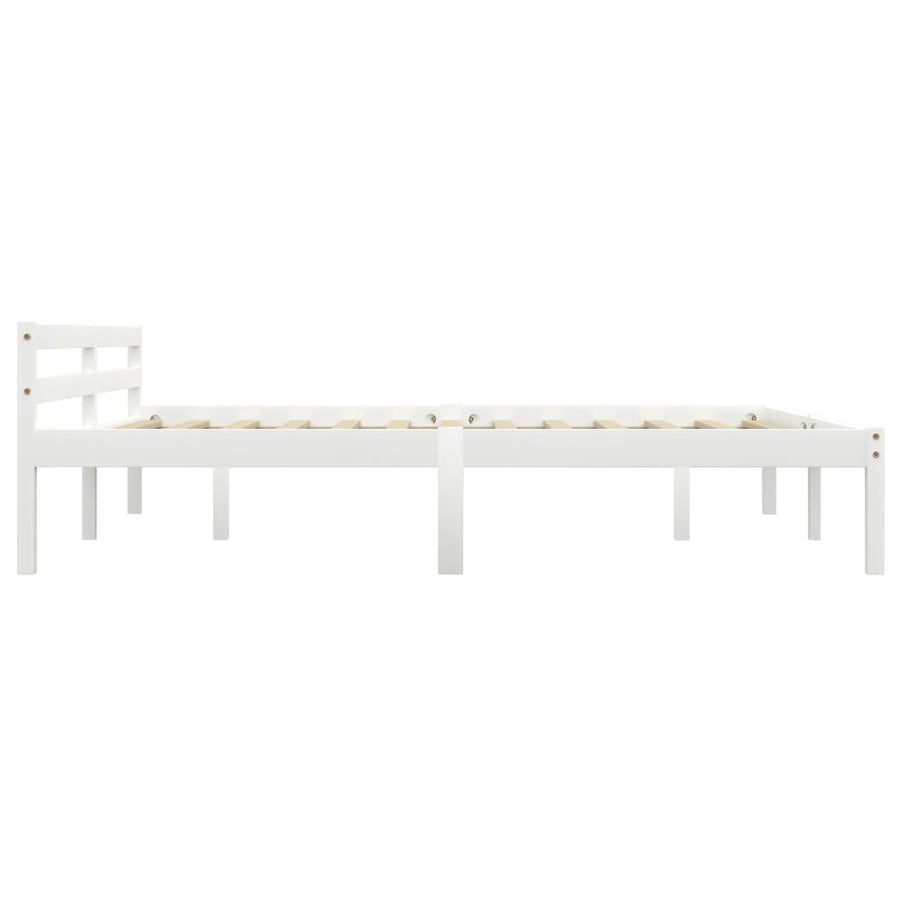 Bedframe Massief Grenenhout 180 x 200 cm Wit