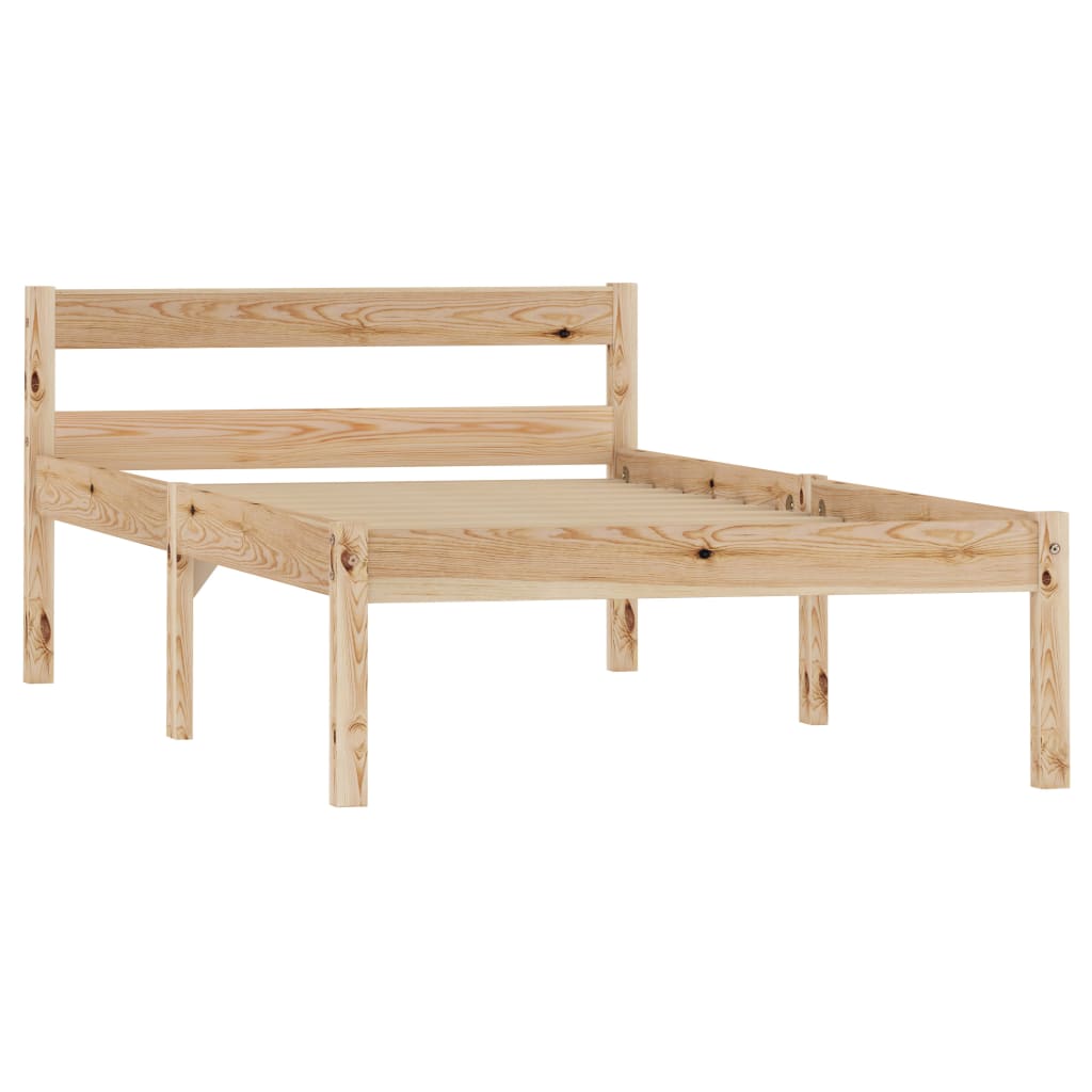Bedframe massief grenenhout 100x200 cm 100 x 200 cm Lichtbruin