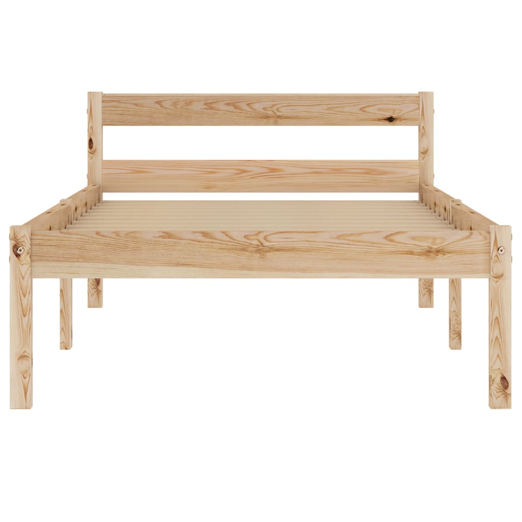 Bedframe massief grenenhout 100x200 cm 100 x 200 cm Lichtbruin