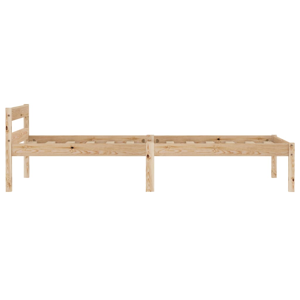 Bedframe massief grenenhout 100x200 cm 100 x 200 cm Lichtbruin