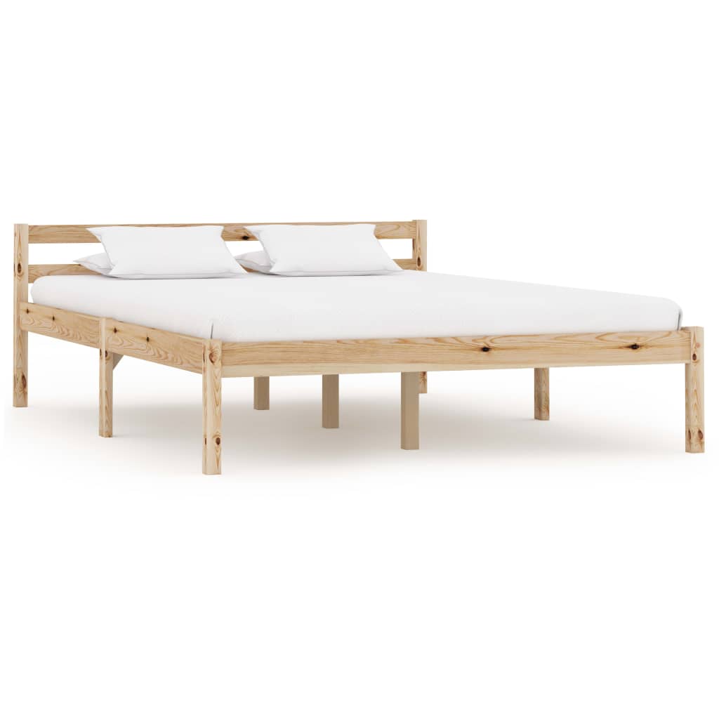 Bedframe Massief Grenenhout 140 x 200 cm Lichtbruin