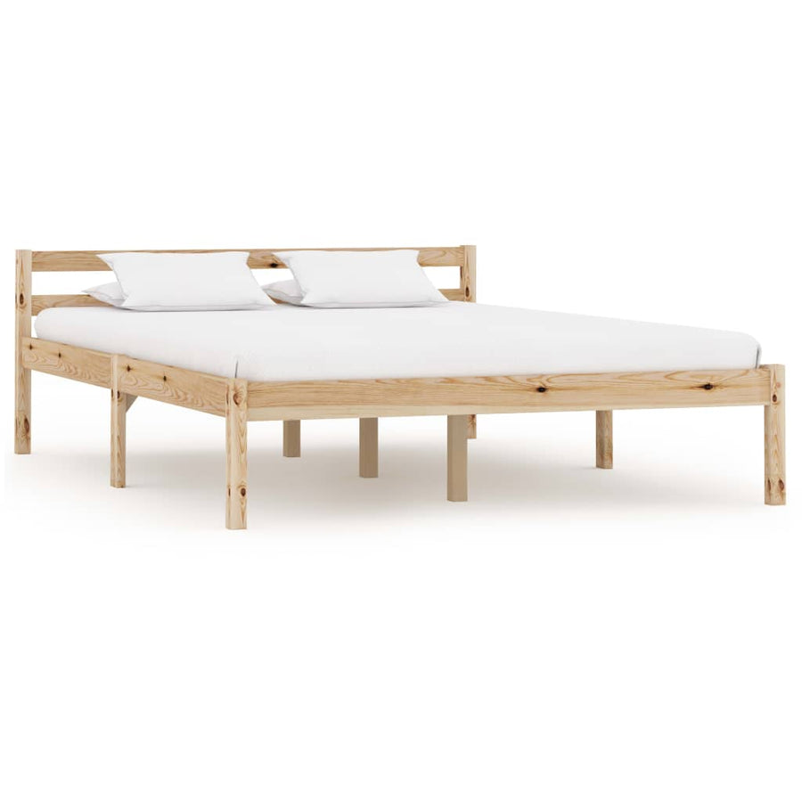 Bedframe Massief Grenenhout 140 x 200 cm Lichtbruin