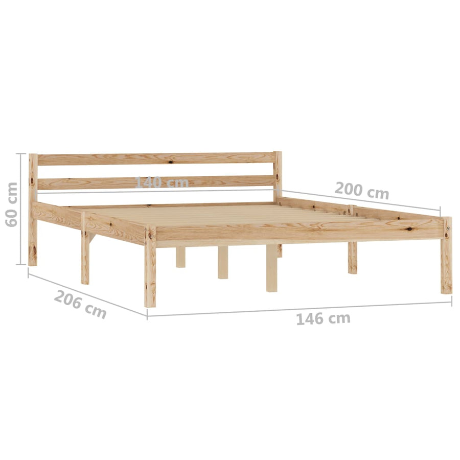 Bedframe Massief Grenenhout 140 x 200 cm Lichtbruin