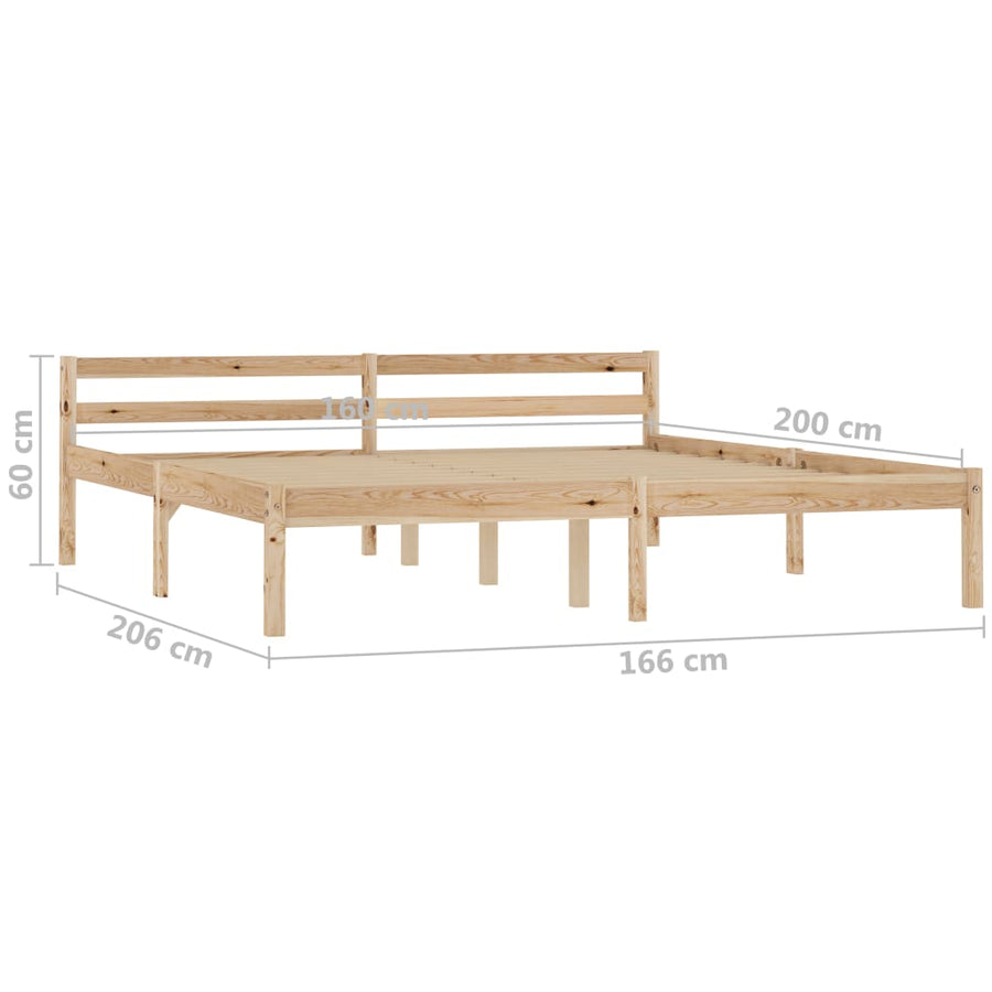 Bedframe Massief Grenenhout 160 x 200 cm Lichtbruin
