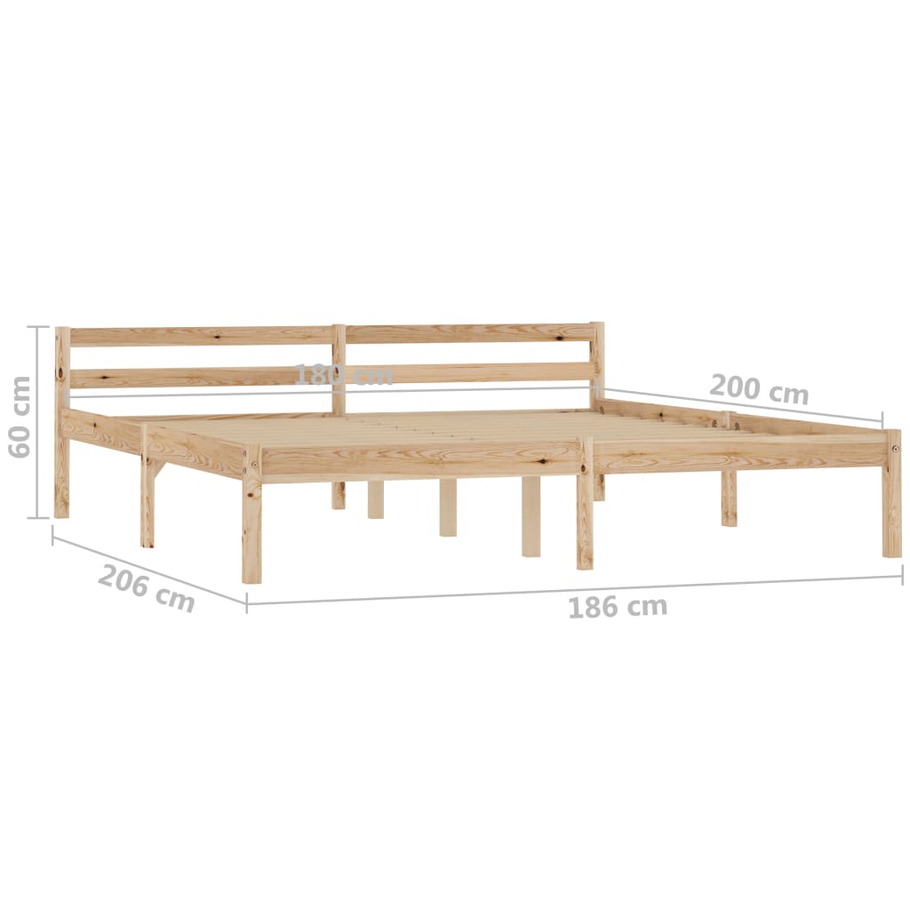 Bedframe Massief Grenenhout 180 x 200 cm Lichtbruin