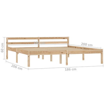 Bedframe Massief Grenenhout 180 x 200 cm Lichtbruin