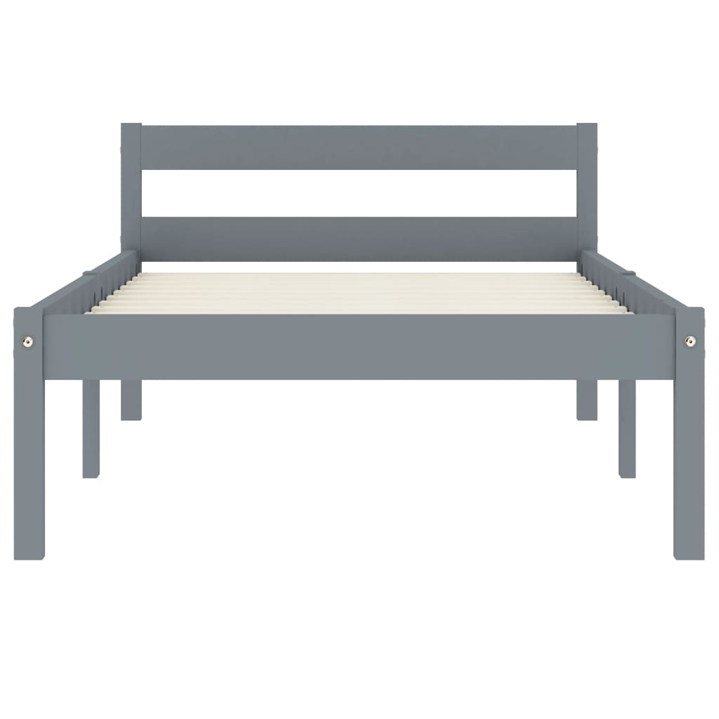 Bedframe Massief Grenenhout 100 x 200 cm Grijs