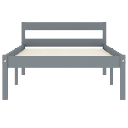 Bedframe Massief Grenenhout 100 x 200 cm Grijs