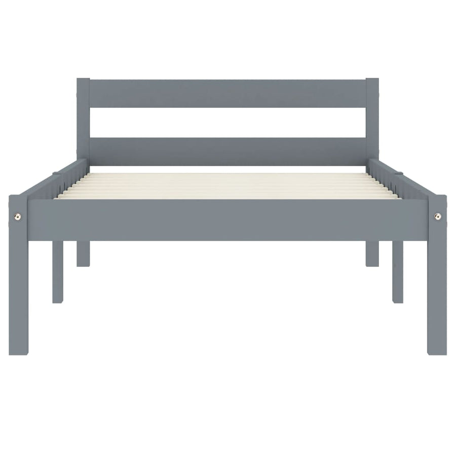 Bedframe Massief Grenenhout 100 x 200 cm Grijs