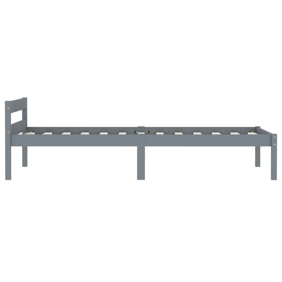 Bedframe Massief Grenenhout 100 x 200 cm Grijs