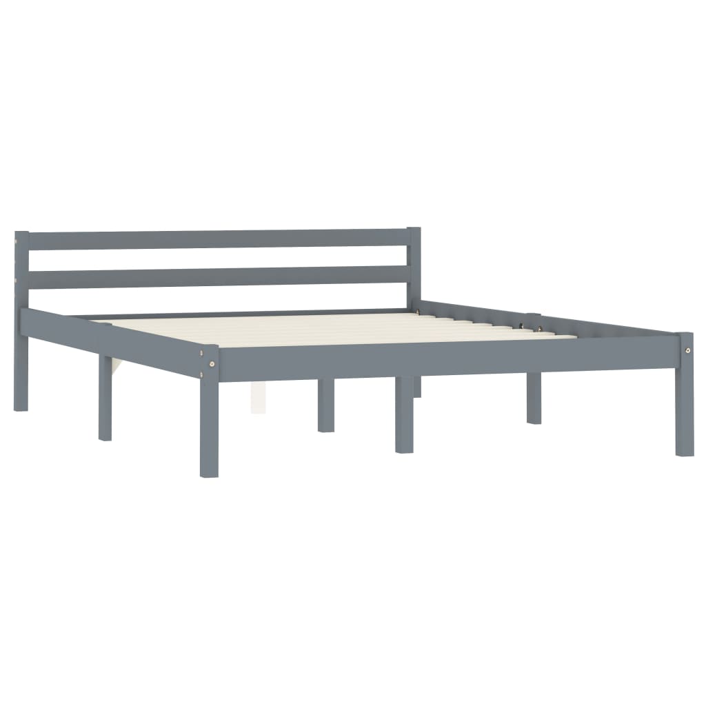Bedframe Massief Grenenhout 120 x 200 cm Grijs