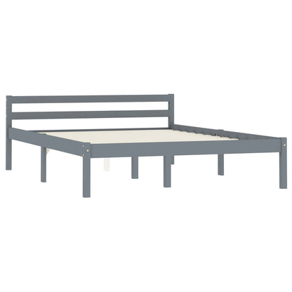 Bedframe Massief Grenenhout 120 x 200 cm Grijs