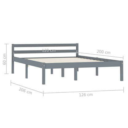 Bedframe Massief Grenenhout 120 x 200 cm Grijs