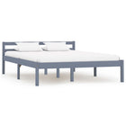 Bedframe massief grenenhout grijs 140x200 cm