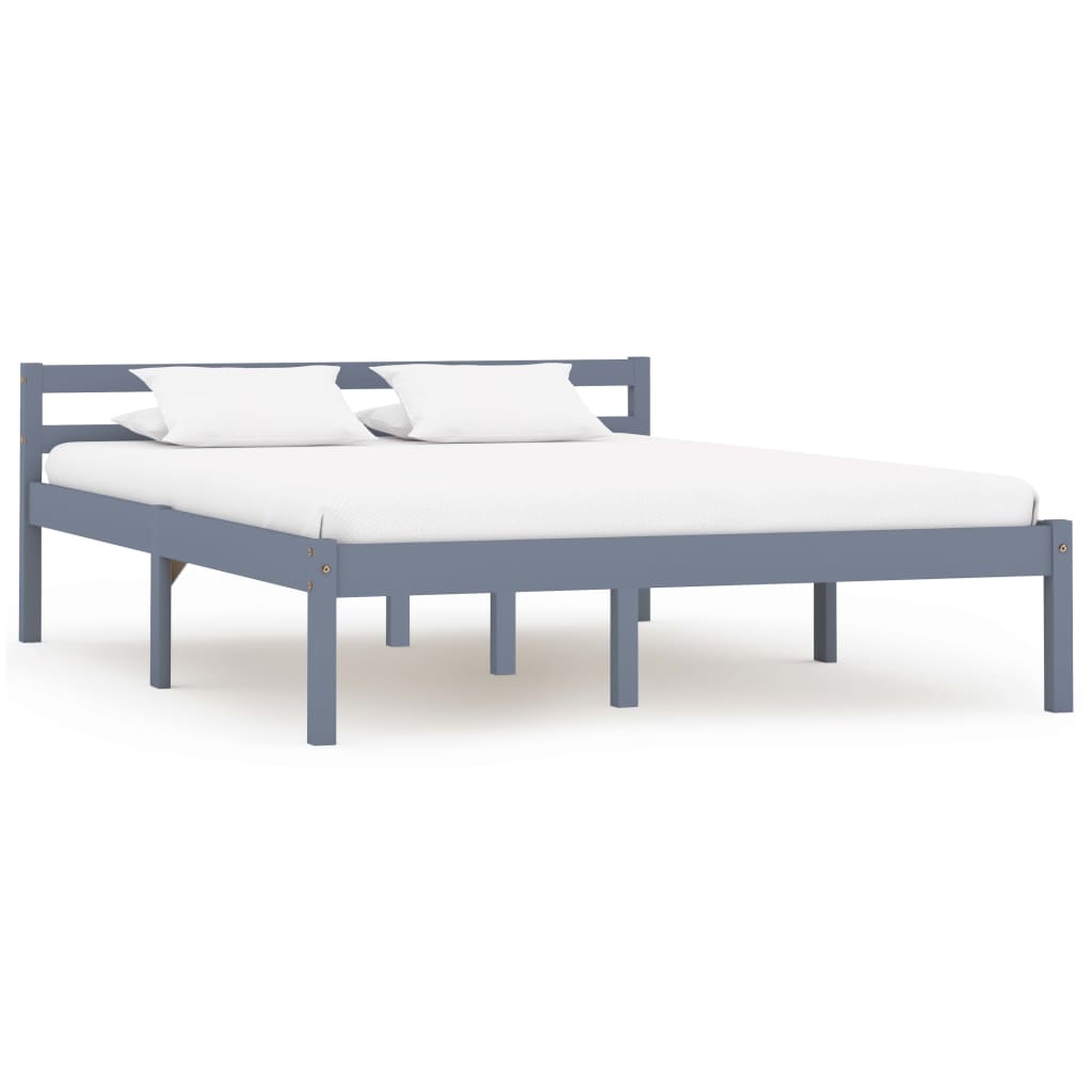 Bedframe Massief Grenenhout 140 x 200 cm Grijs