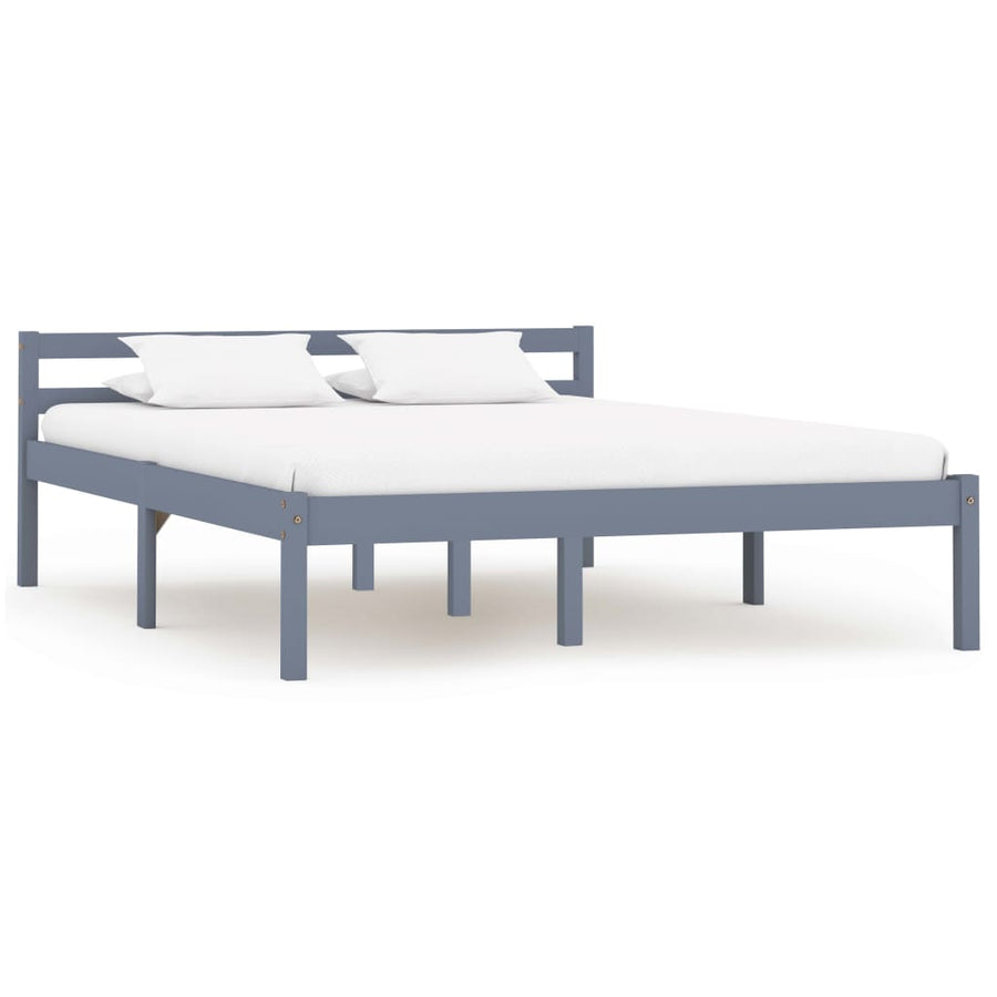 Bedframe Massief Grenenhout 140 x 200 cm Grijs