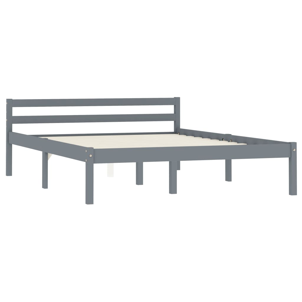 Bedframe Massief Grenenhout 140 x 200 cm Grijs
