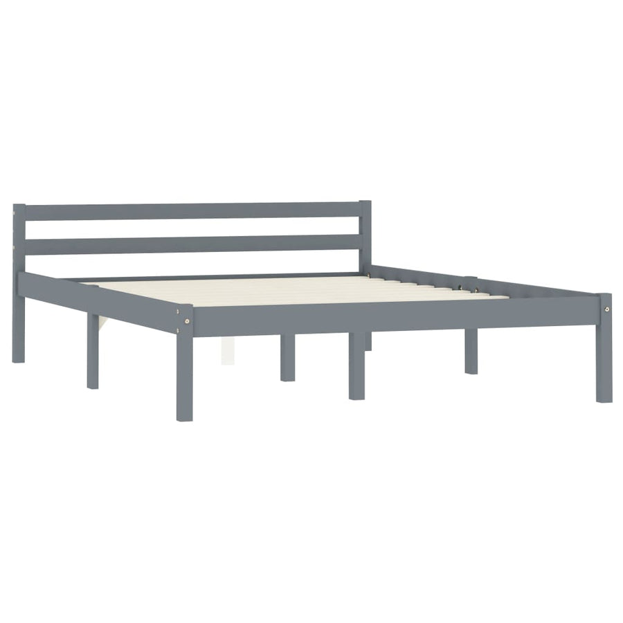 Bedframe Massief Grenenhout 140 x 200 cm Grijs