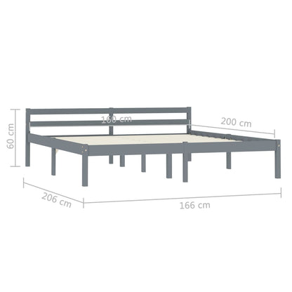 Bedframe Massief Grenenhout 160 x 200 cm Grijs