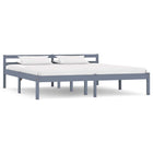 Bedframe massief grenenhout grijs 180x200 cm