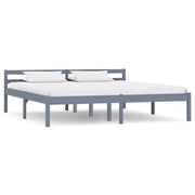 Bedframe massief grenenhout grijs 180x200 cm