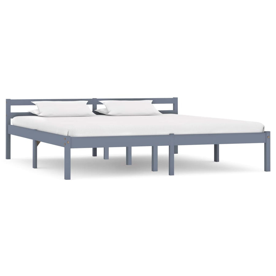 Bedframe Massief Grenenhout 180 x 200 cm Grijs