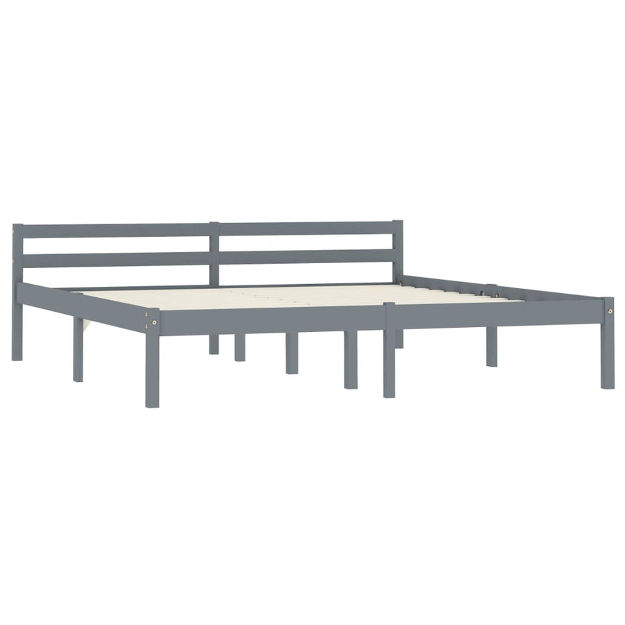 Bedframe Massief Grenenhout 180 x 200 cm Grijs