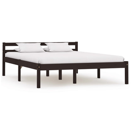 Bedframe Massief Grenenhout 120 x 200 cm Donkerbruin