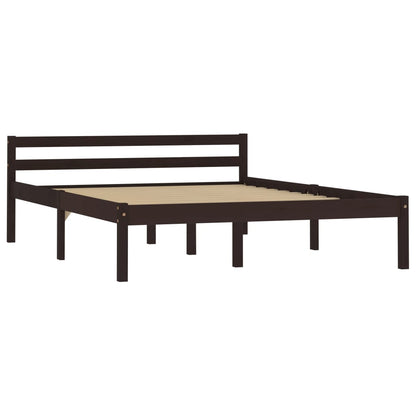 Bedframe Massief Grenenhout 120 x 200 cm Donkerbruin