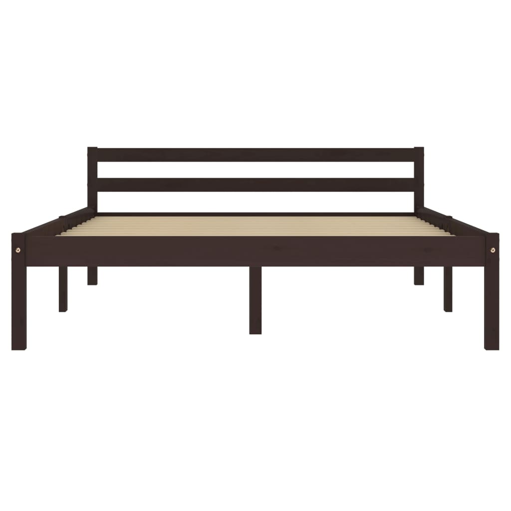 Bedframe Massief Grenenhout 120 x 200 cm Donkerbruin