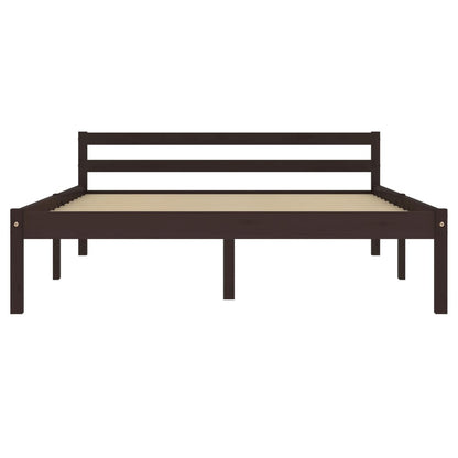 Bedframe Massief Grenenhout 120 x 200 cm Donkerbruin