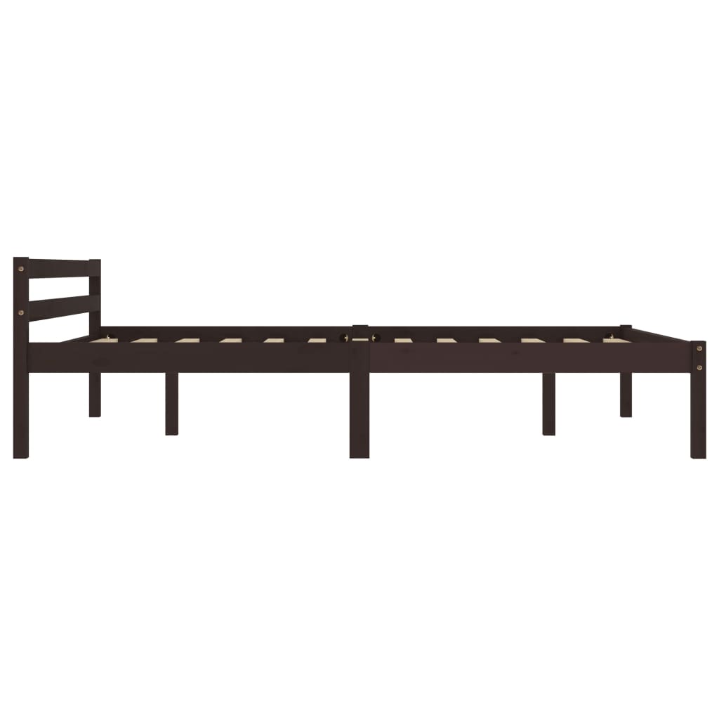 Bedframe Massief Grenenhout 120 x 200 cm Donkerbruin
