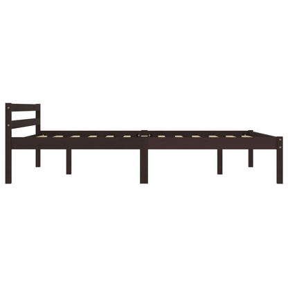 Bedframe Massief Grenenhout 120 x 200 cm Donkerbruin