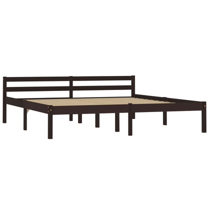 Bedframe Massief Grenenhout 160 x 200 cm Donkerbruin