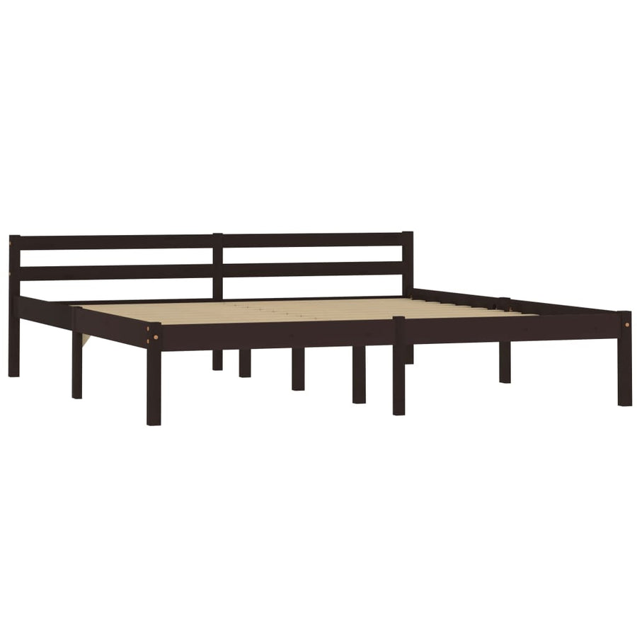 Bedframe Massief Grenenhout 160 x 200 cm Donkerbruin