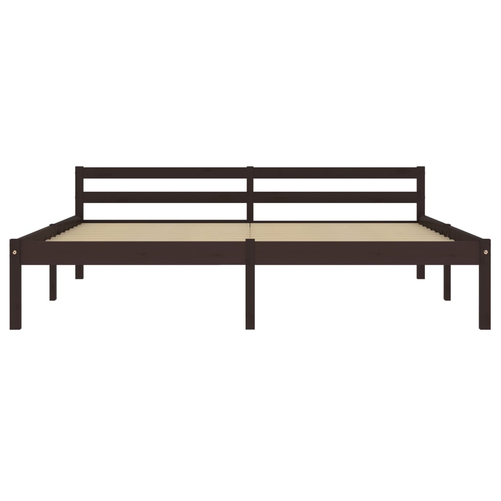 Bedframe Massief Grenenhout 160 x 200 cm Donkerbruin