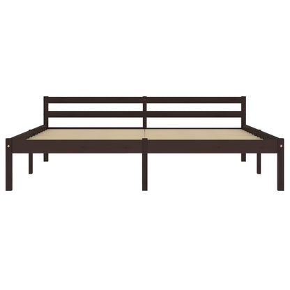 Bedframe Massief Grenenhout 160 x 200 cm Donkerbruin
