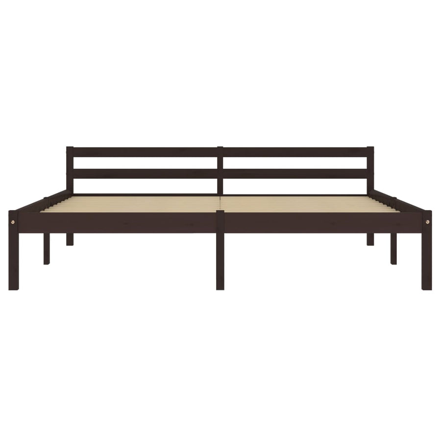 Bedframe Massief Grenenhout 160 x 200 cm Donkerbruin