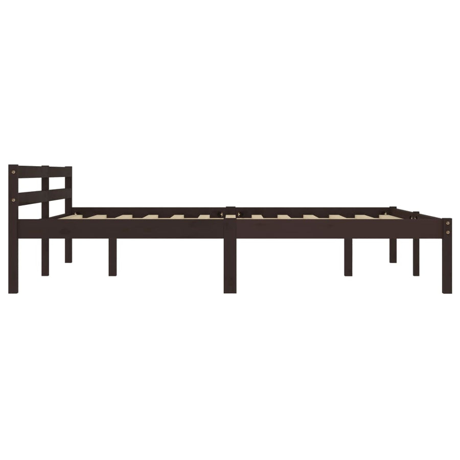 Bedframe Massief Grenenhout 160 x 200 cm Donkerbruin