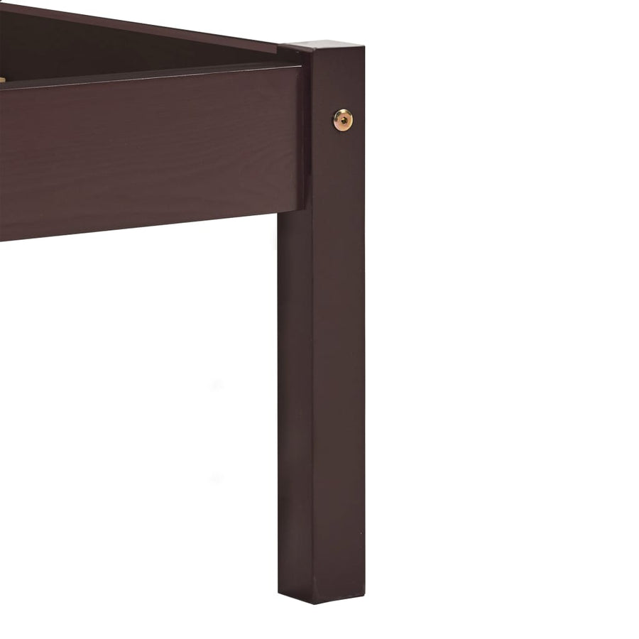 Bedframe Massief Grenenhout 160 x 200 cm Donkerbruin